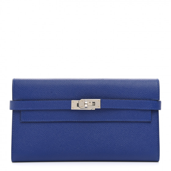 HERMES Epsom Kelly Longue Wallet Bleu Electrique | Fashionphile