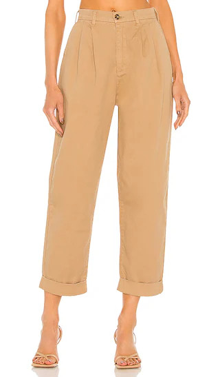 Kellin Pleated Trouser in Khaki | Revolve Clothing (Global)