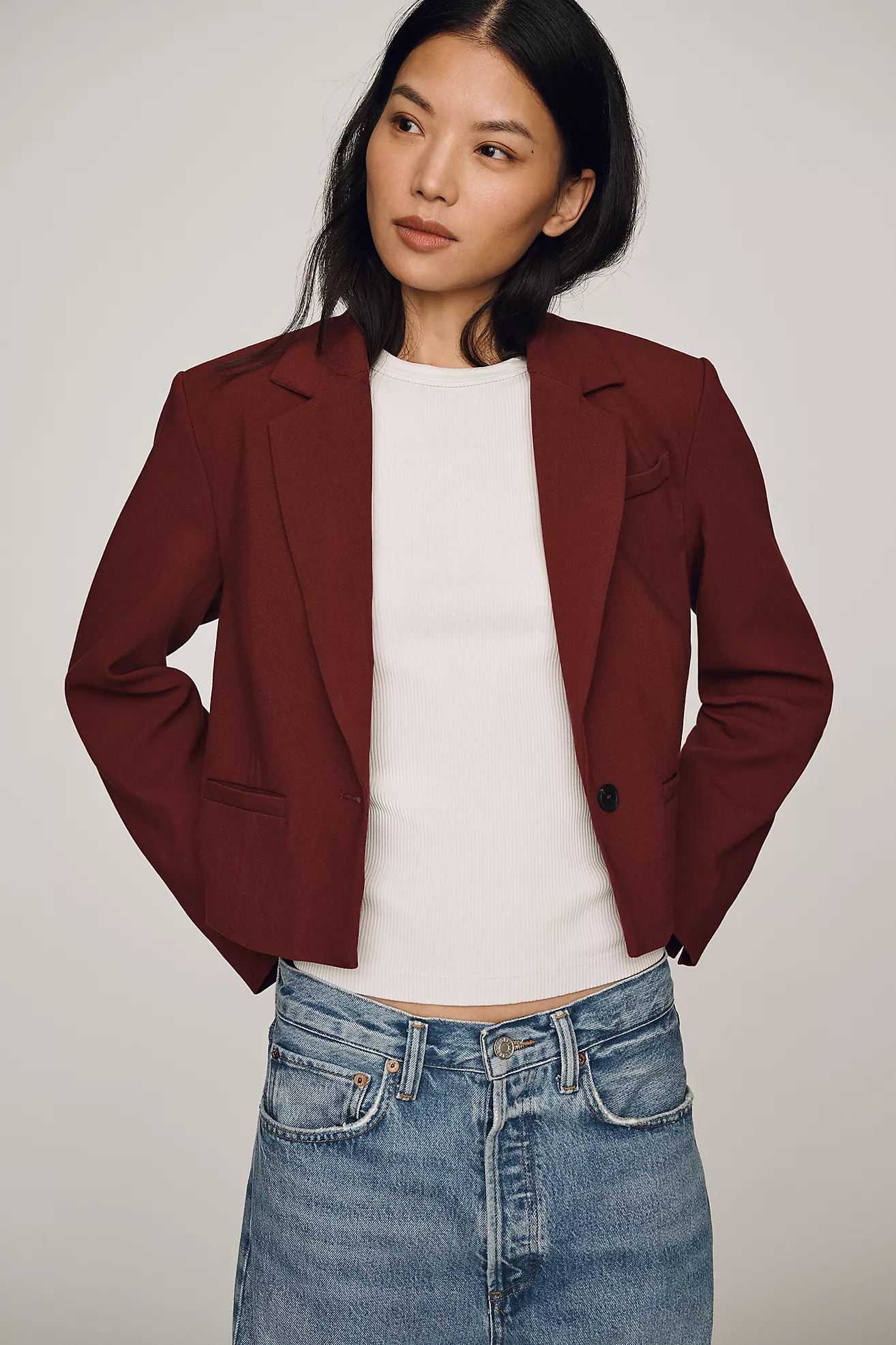 Maeve Crop Boxy Blazer | Anthropologie (US)