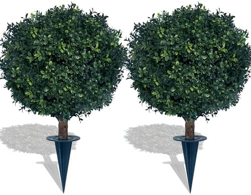 Artificial Boxwood Ball Bush 27" Tree UV Resistance Rated with Spike. Easy to Push in The Ground.... | Amazon (US)