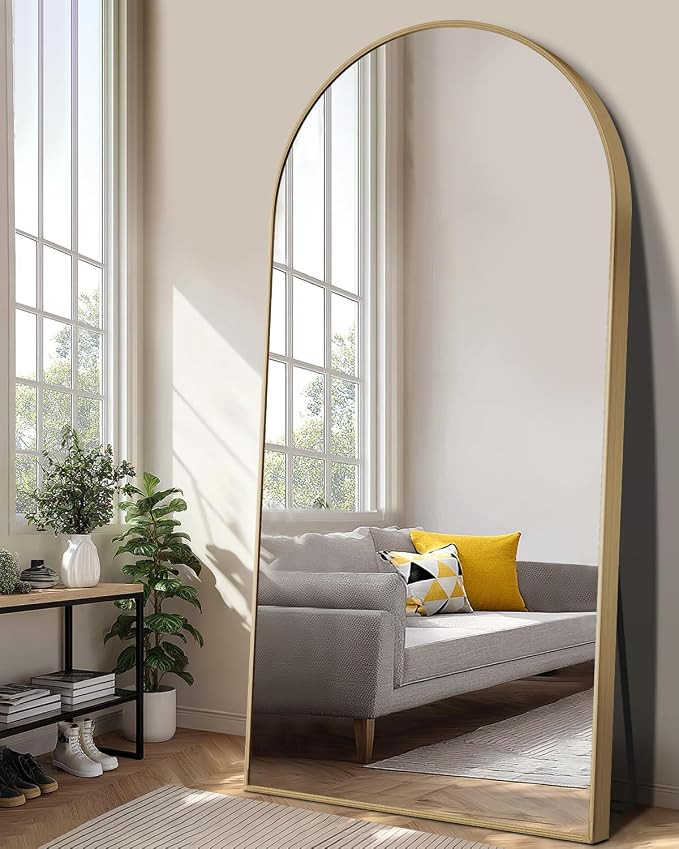 71" x 24" Arched Full Body Mirror,Standing or Leaning Tempered Glass Shatterproof Full Length Mir... | Amazon (US)