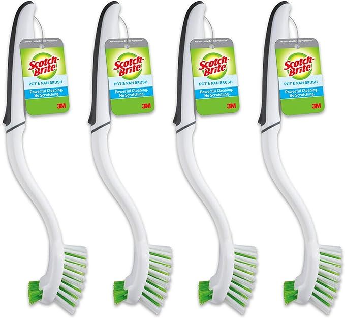 Scotch-Brite Pot and Pan Brush, Dish Brush for Cleaning Kitchen and Household, Dish Brushes Safe ... | Amazon (US)