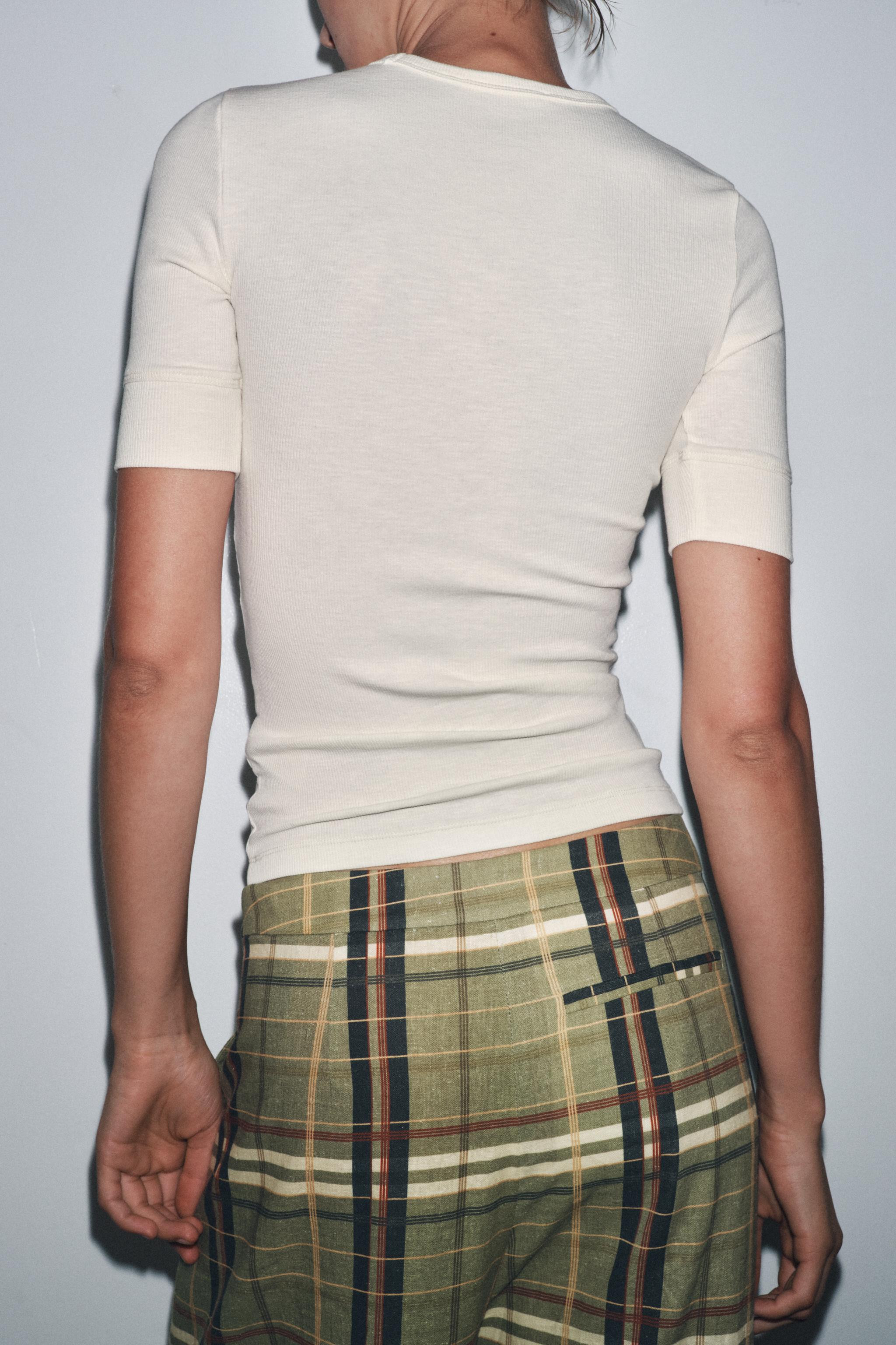 RIB SHORT SLEEVE T-SHIRT | Zara UK