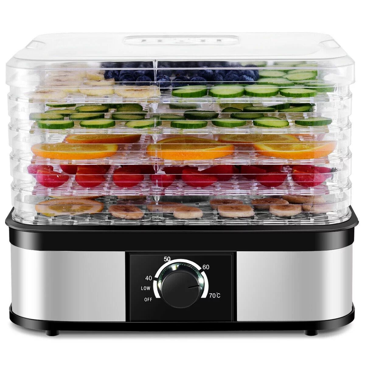 Costway Food Dehydrator 5 Tray Food Preserver Fruit Vegetable Dryer Temperature Control | Walmart (US)