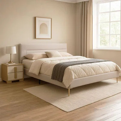 Modern Upholstered Bedroom Set with Bed and Nightstand, Wood Construction and Contemporary Design | Wayfair North America