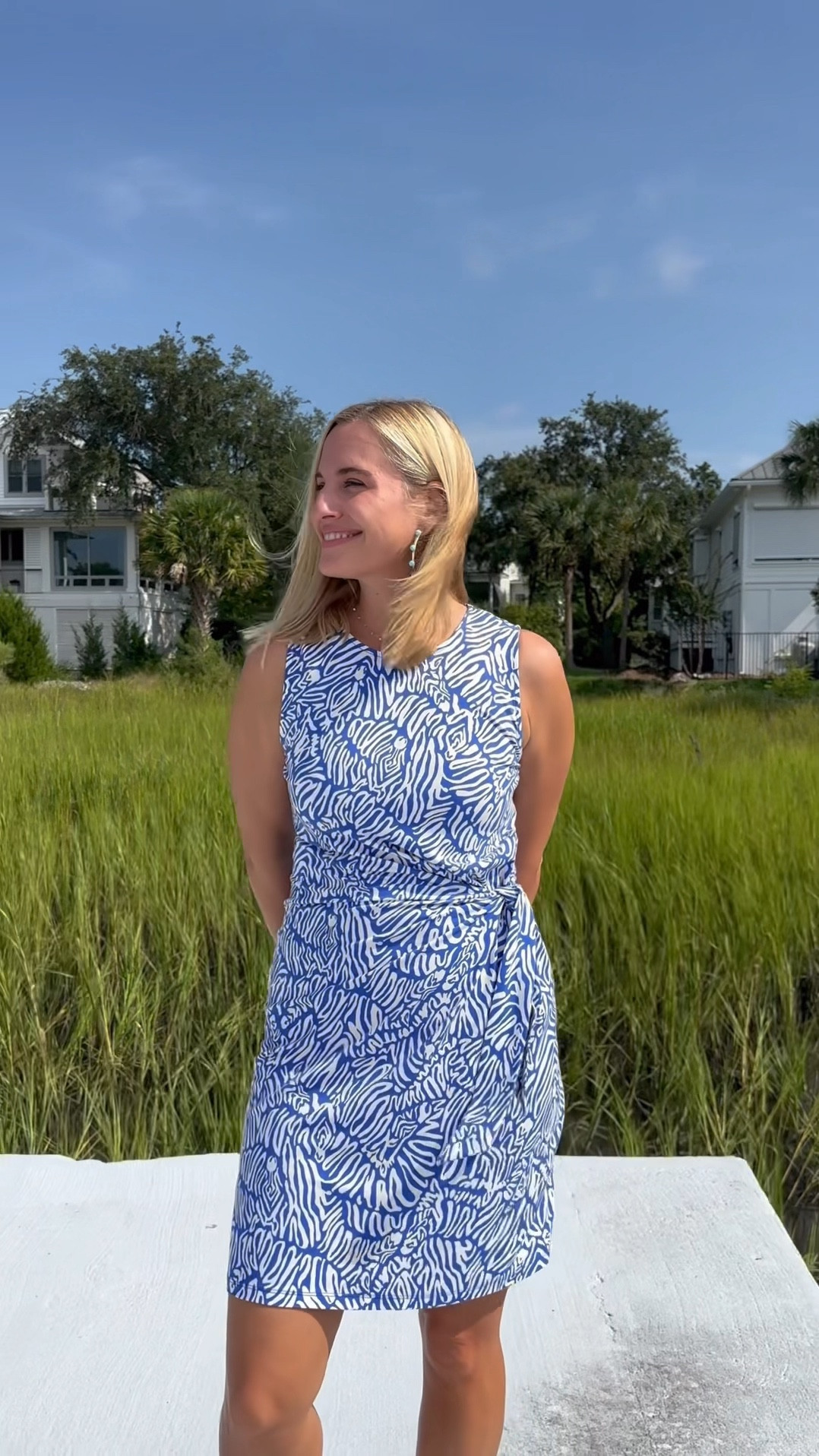 This might be one of the most flattering dresses that I own! It’s from Lilly Pulitzer’s new collection and I really love the tie at the side of the waist! You can cinch it in as much as you want. I’m in the size small. Also my hoop earring and wedge sandals are linked too! #lillypulitzer #ad #65yearsofcreatingsunshine @lillypulitzer 

#LTKShoeCrush #LTKTravel #LTKBacktoSchool