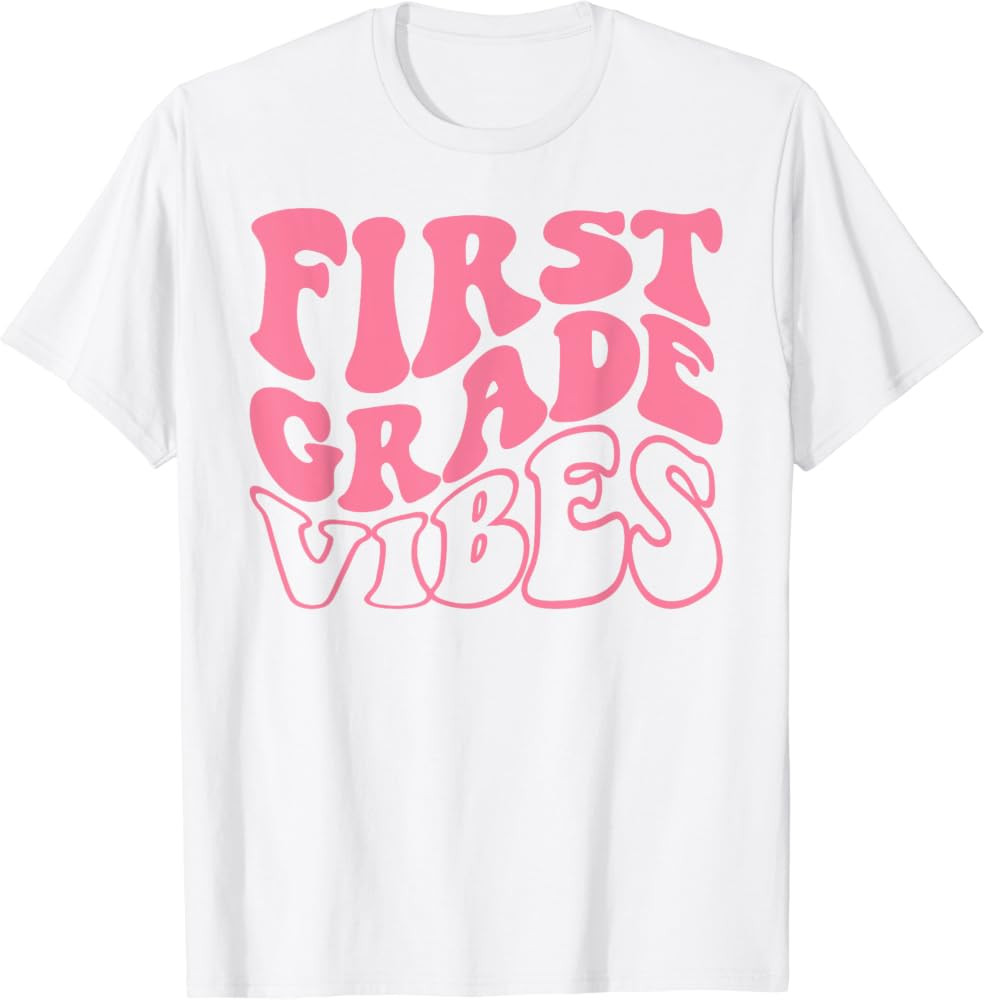First Grade Vibes Happy First Day Of School 1ST GRADE Back T-Shirt | Amazon (US)