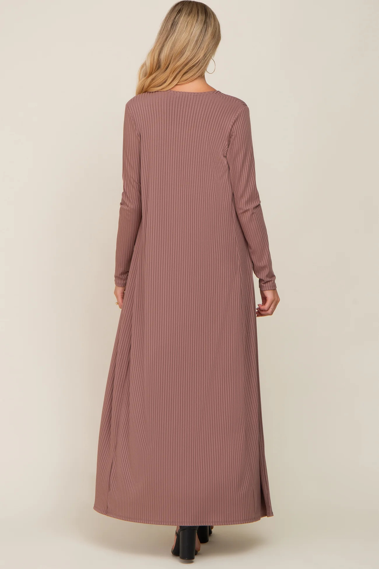 Light Blue Ribbed Sleeveless Dress Cardigan Maternity Set | PinkBlush Maternity