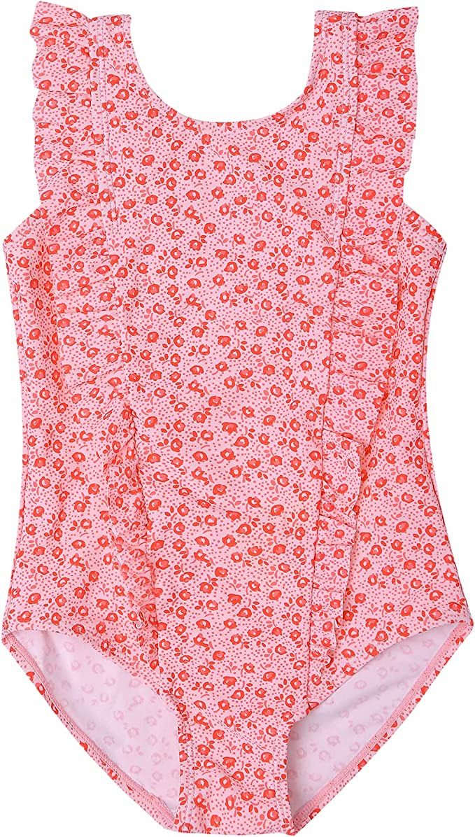 LIZENS Girls Swimsuit One Piece Ruffle Bathing Suit Girls Swimwear Print | Amazon (US)