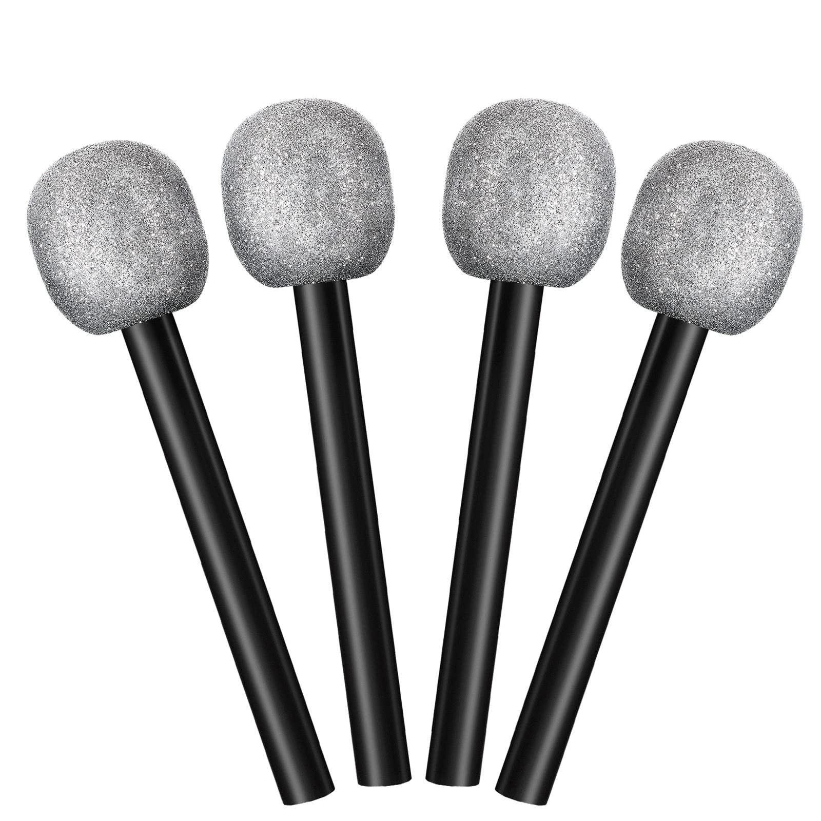 Yaomiao 4 Pcs Fake Microphone for Kids Plastic Bling Glitter Microphone Prop Sparkly Popular Sing... | Amazon (US)