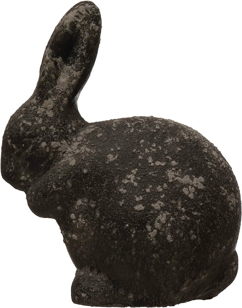 Creative Co-Op Cement Rabbit, Distressed Black Finish Decor | Amazon (US)