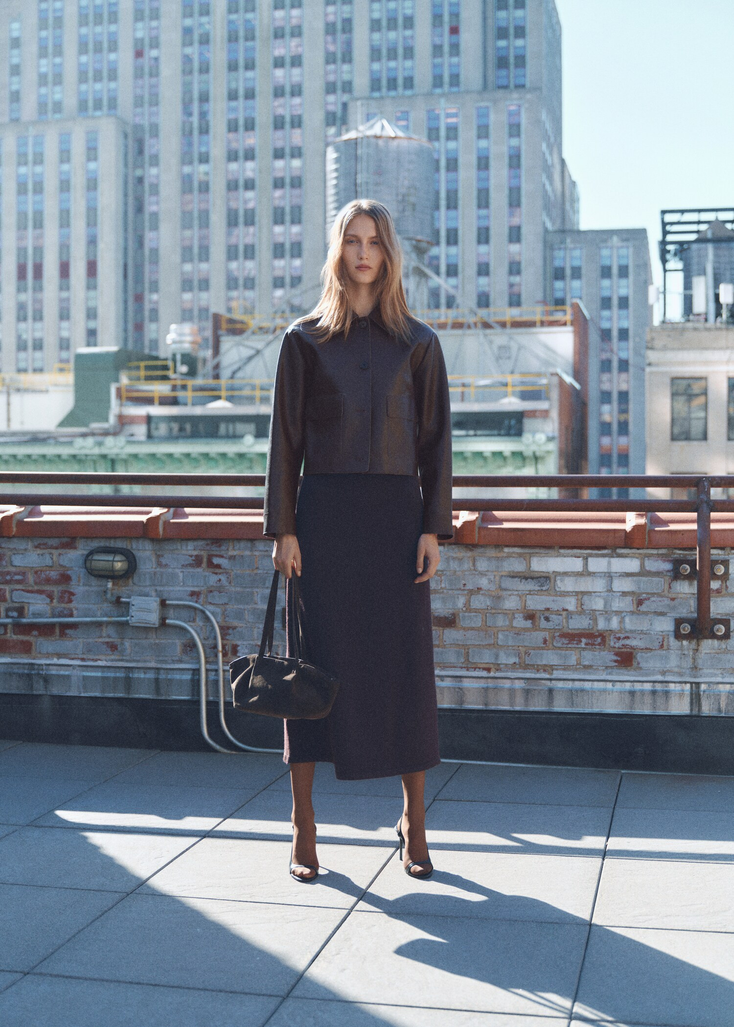 Leather-effect jacket with pockets - Women | MANGO United Kingdom | MANGO (UK)