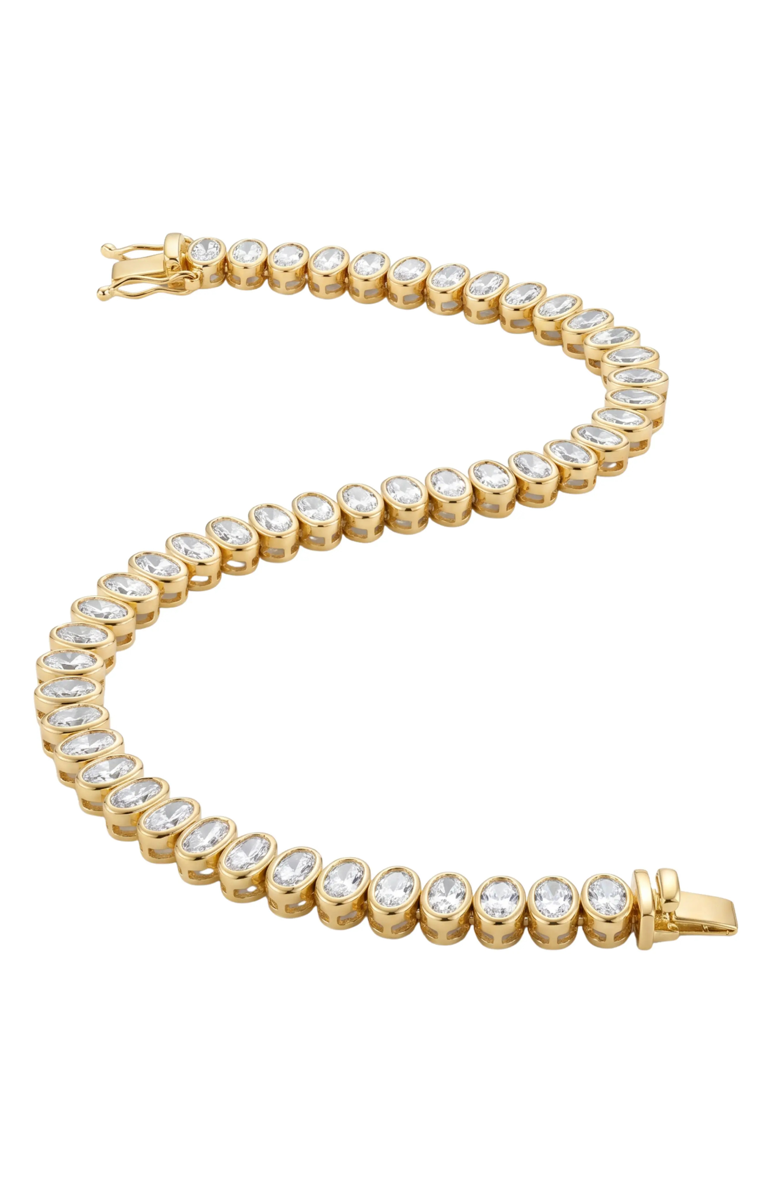 Oval Cubic Zirconia Bezel Tennis Bracelet (Women) | Nordstrom | Nordstrom