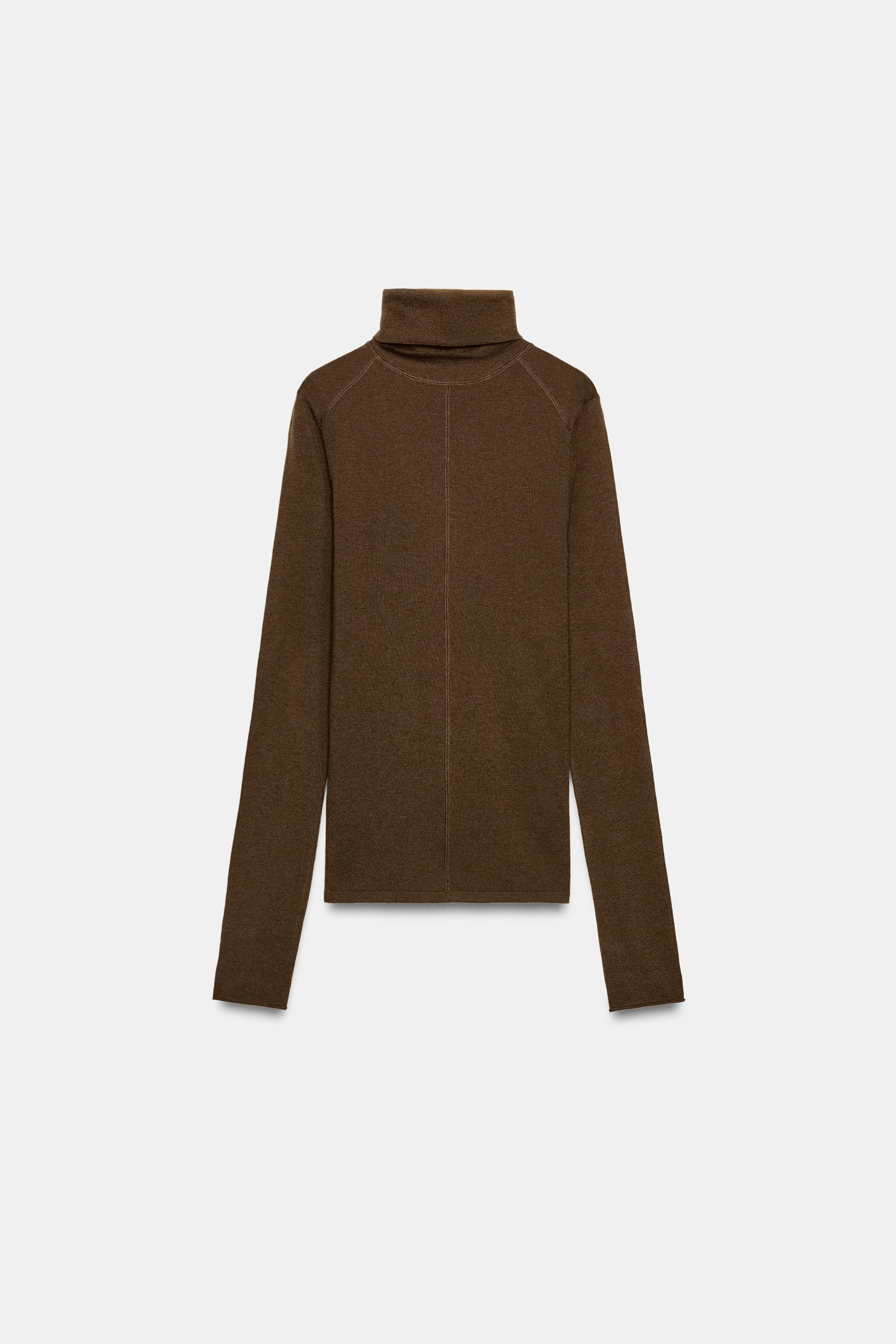 WOOL KNIT HIGH NECK JUMPER | Zara UK