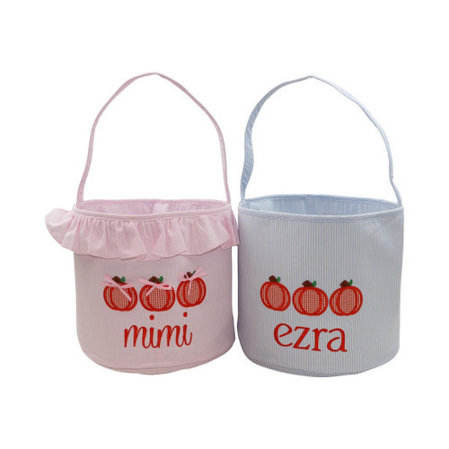 Mini Striped Applique Pumpkin Buckets | Cecil and Lou