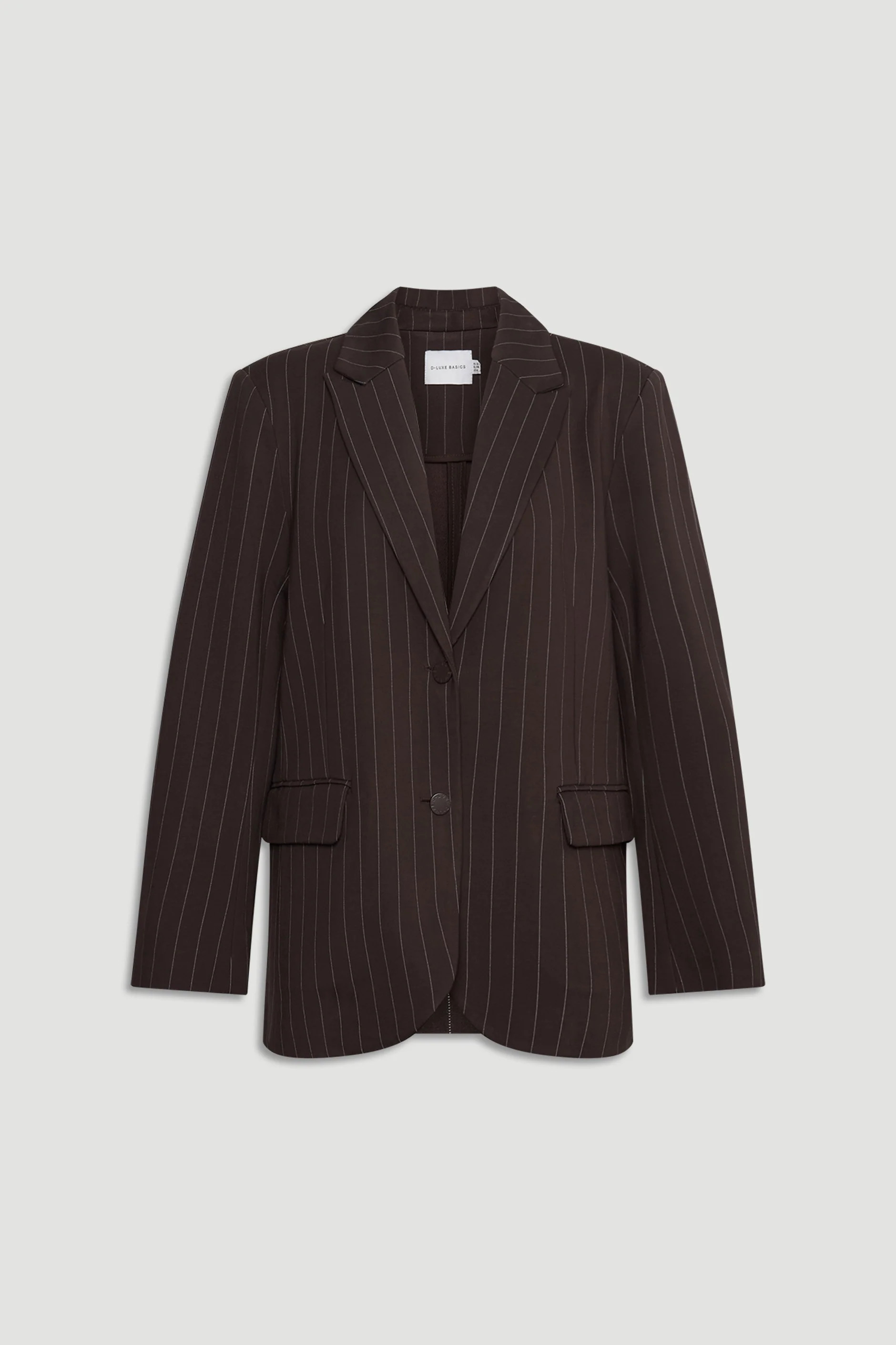 D-Luxe Pinstripe Blazer - Cocoa Brown | DECJUBA