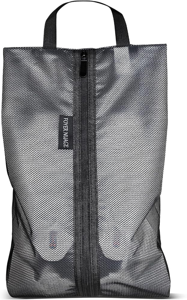 Travel Shoe Bags, Water Resistant TPU Mesh with Zipper, Travel Essentials for Men & Women (Black,... | Amazon (UK)