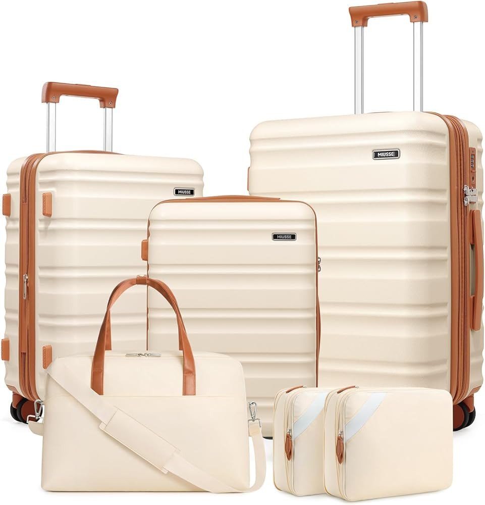 Suitcase Set 6 Piece, 20/24/28 IN Expandable Carry On Luggage with TSA Lock Spinner Wheels Telesc... | Amazon (US)