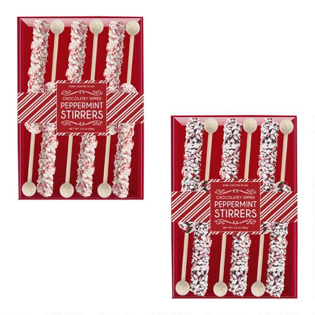 6 Pack Chocolatey Dipped Peppermint Stirrers Set of 2 | World Market