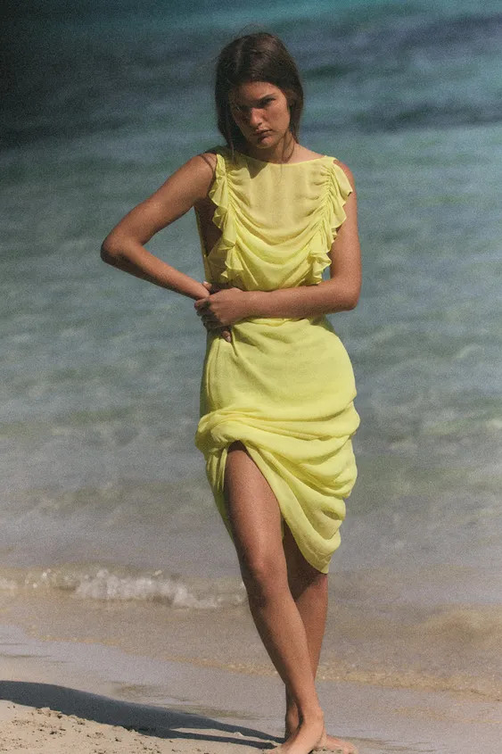 LONG GEORGETTE DRESS | Zara US