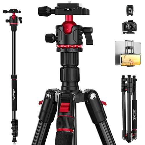 Camera Tripod, Lightweight Travel Outdoor DSLR Tripods Aluminum Tripod/Monopod, 360°Ball Head Detachable, Tripod for iPhone, ipad, DSLR,Tablet with Carry Bag | Amazon (US)