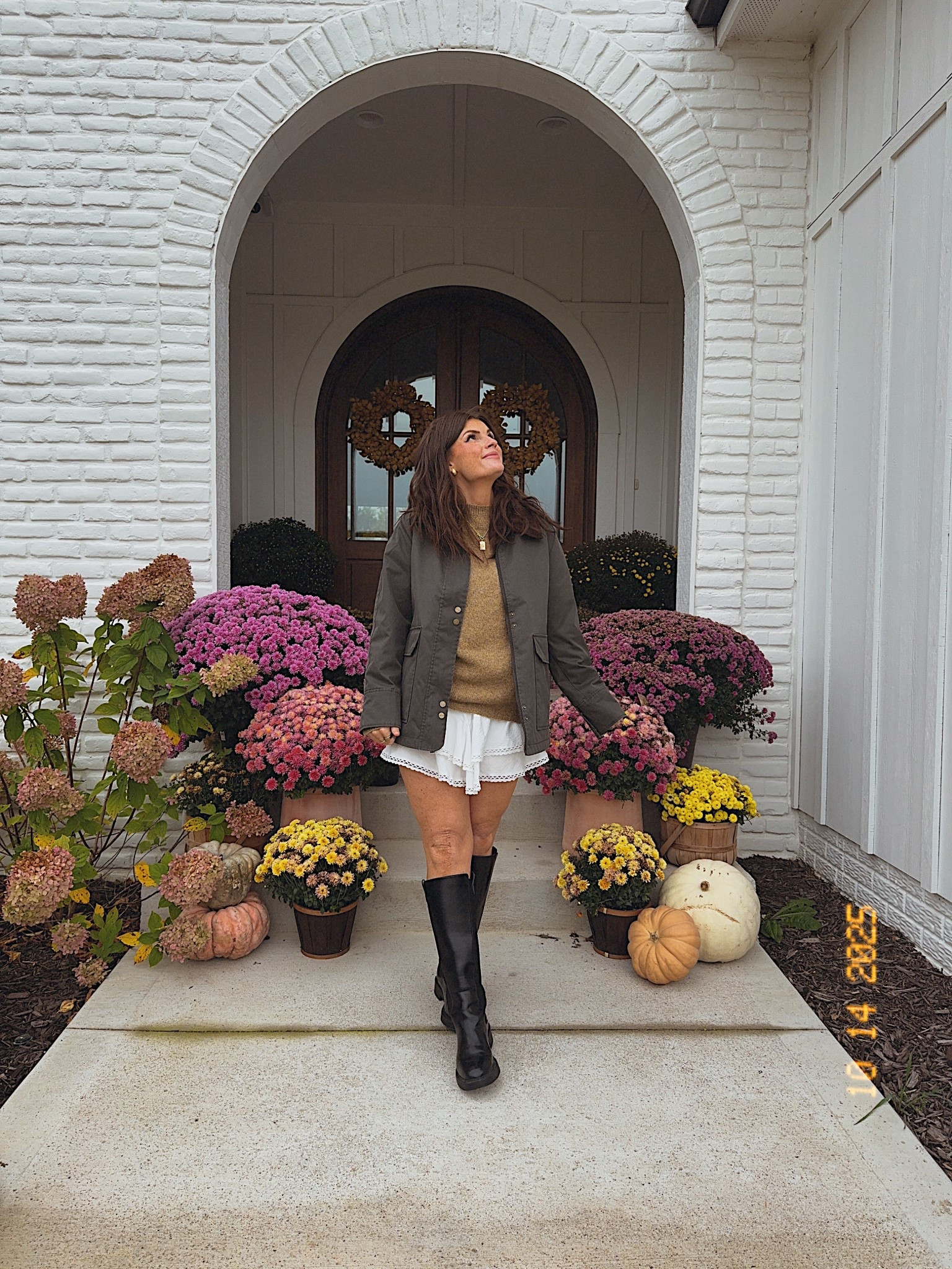 Perfect transitional outfit for fall! White skirt outfit, tall boots outfit, fall outfit, barn jacket outfit, brown sweater, amazon fashionn

#LTKFindsUnder50 #LTKShoeCrush #LTKStyleTip