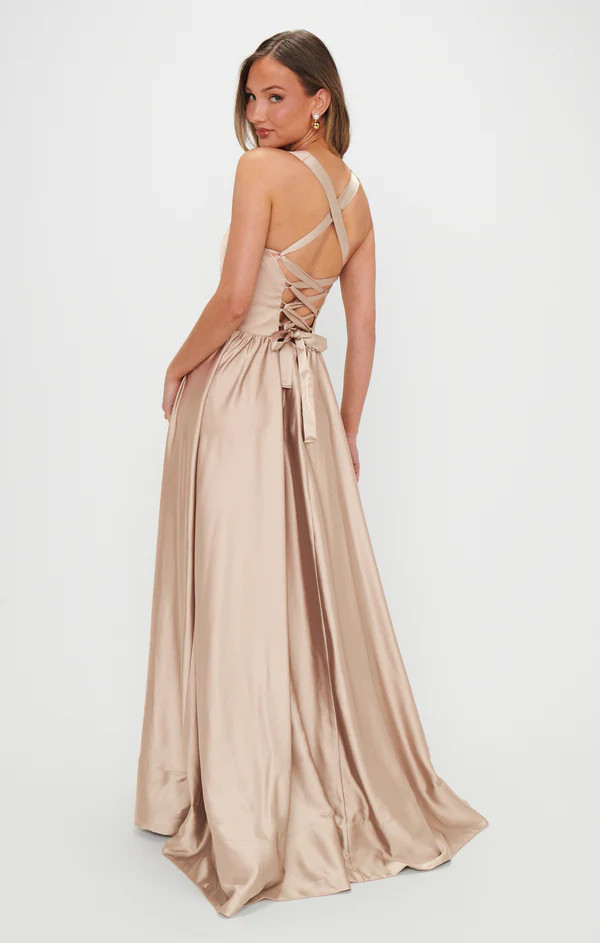 Abigail Maxi Dress ~ Champagne Luxe Satin | Show Me Your Mumu