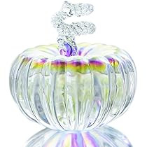 Hand-Blown Glass Pumpkin Figurine, 3.4 x 3.5 inches, Table Accent for Home Decor Fall Harvest, Glass | Amazon (US)