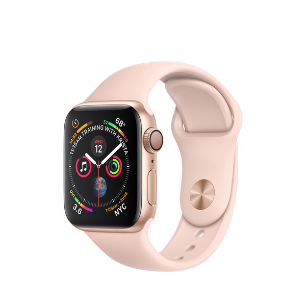 Apple Watch Series 4 GPS, 40mm Gold Aluminum Case with Pink Sand Sport Band | Apple (US)