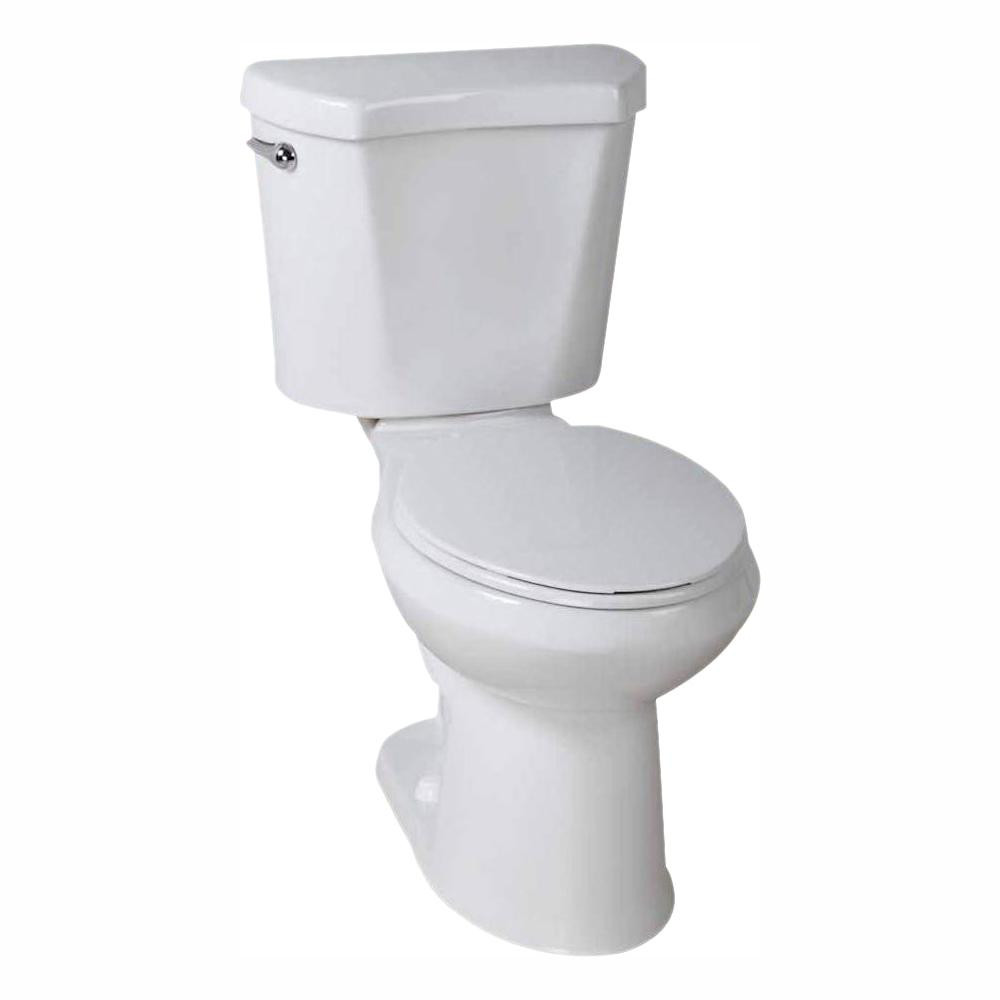 2-Piece 1.28 GPF High Efficiency Single Flush Elongated Toilet in White | The Home Depot
