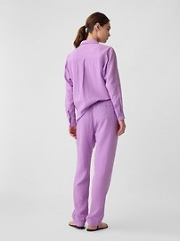 Mid Rise Easy Linen-Blend Cargo Pants | Gap Factory