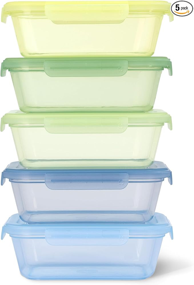 Ello Snap & Nest 10-Piece 4.5 Cup Plastic Meal Prep Set, Reusable Food Containers for Healthy Eat... | Amazon (US)