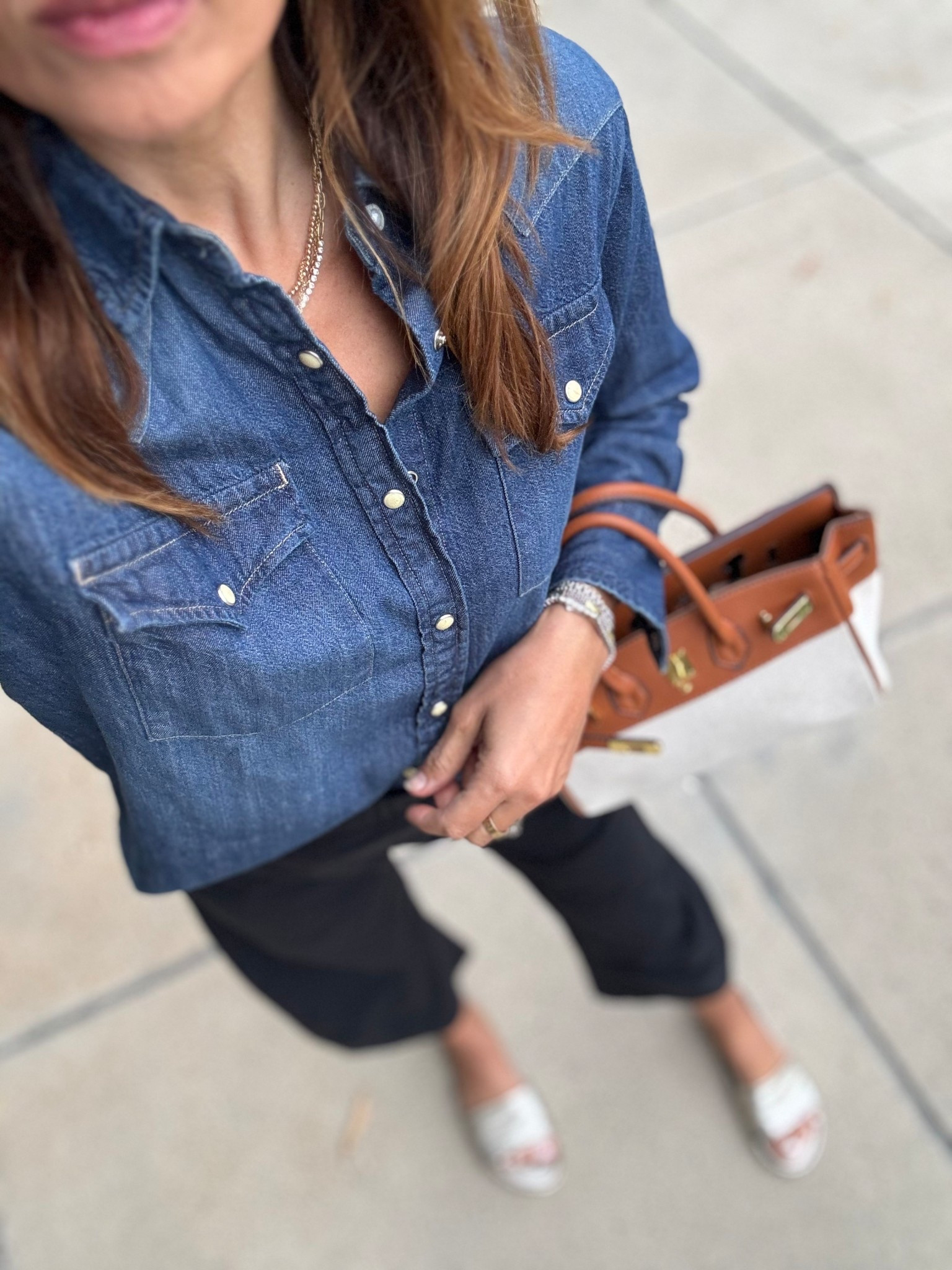 Denim top and Ruti pants size up! 