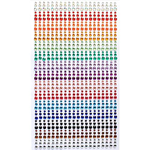 15 Colors 3 Sizes Rhinestone Stickers All in One Sheet 900 Pieces 3mm 4mm 5mm DIY Self Adhesive C... | Walmart (US)