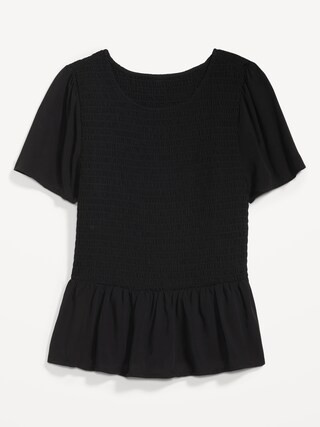 Flutter-Sleeve Smocked Peplum Blouse for Women | Old Navy (US)