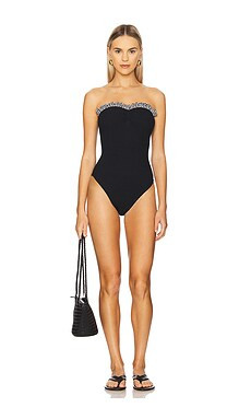 Hunza G Dolly One Piece Swimsuit in Black & Black Gingham from Revolve.com | Revolve Clothing (Global)