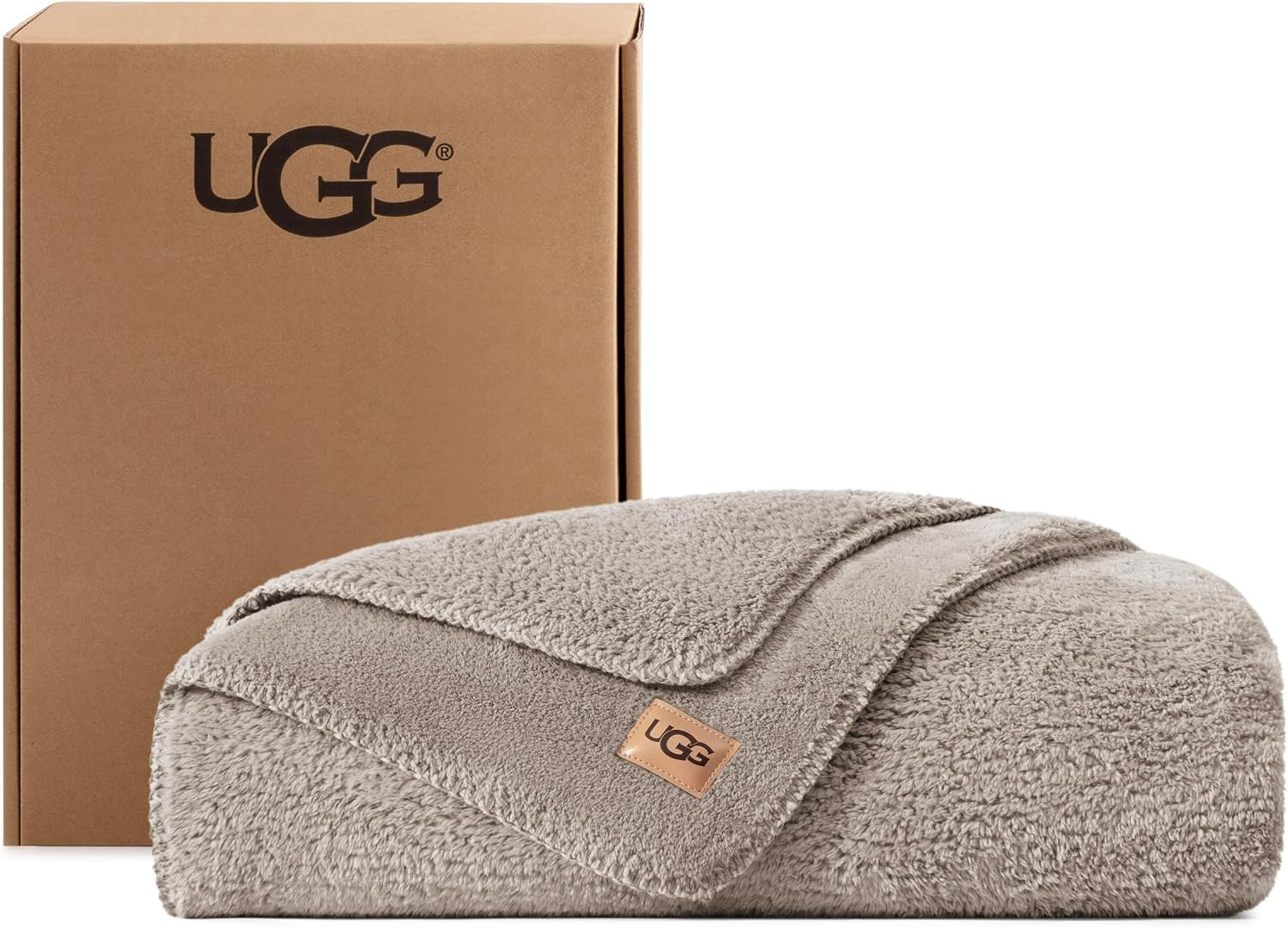 UGG Whitecap Twin Blanket, Plush Fleece, 66" x 90", Gray | Amazon (US)
