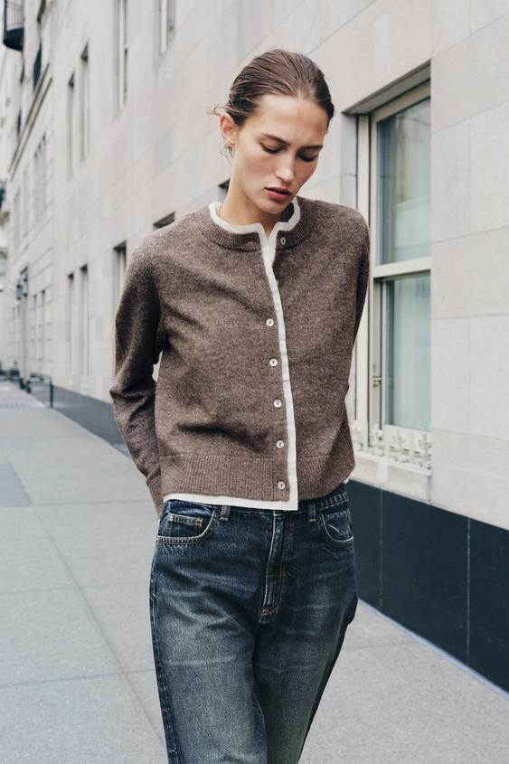 COMBINATION KNIT CARDIGAN | Zara US