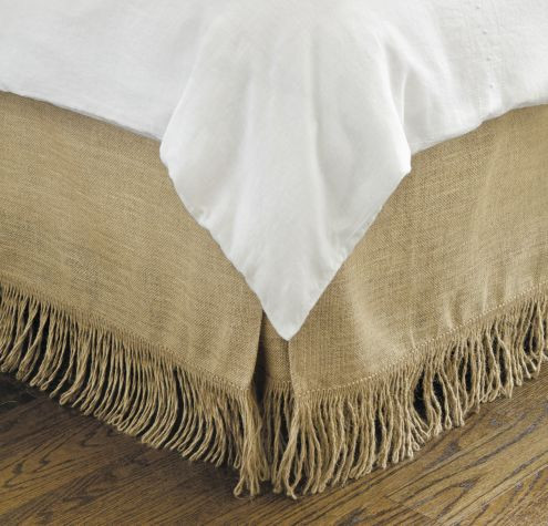Fringed Burlap Bedskirt | Ballard Designs, Inc.