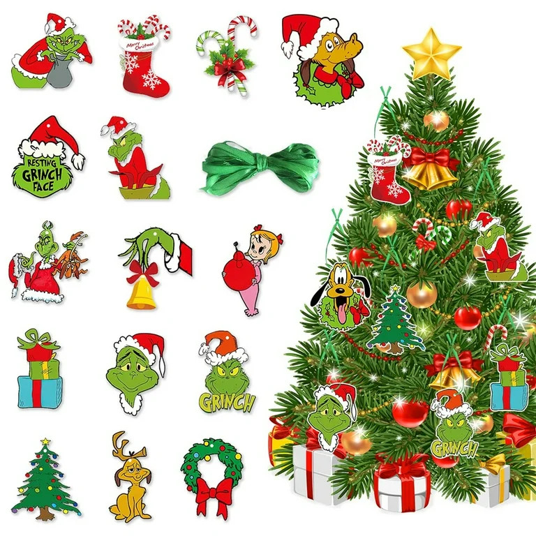 30Pcs Christmas Tree Decorations Ornaments Grinch Tree Hanging Accessories Grinch Christmas Decor... | Walmart (US)