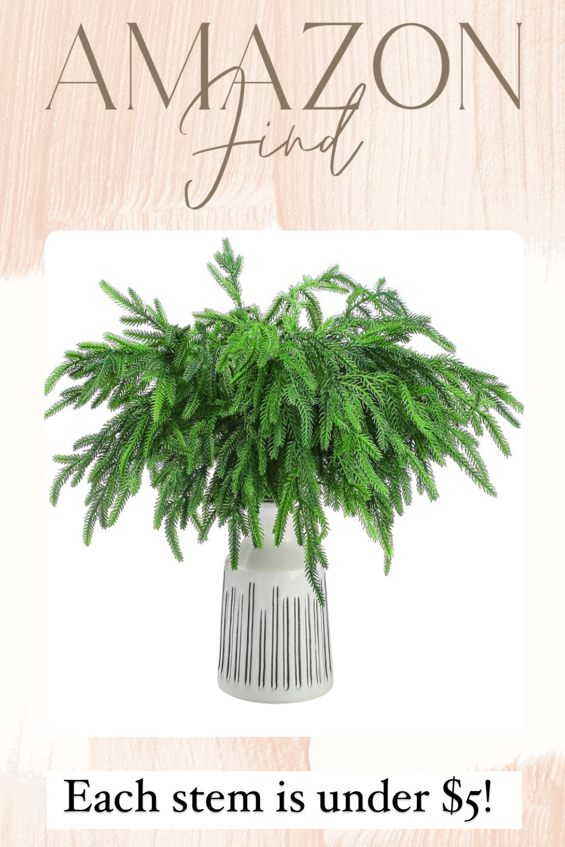 Norfolk pine stems, faux Christmas stems, winter stems, Christmas decor 

#LTKfindsunder100 #LTKhome #LTKHoliday