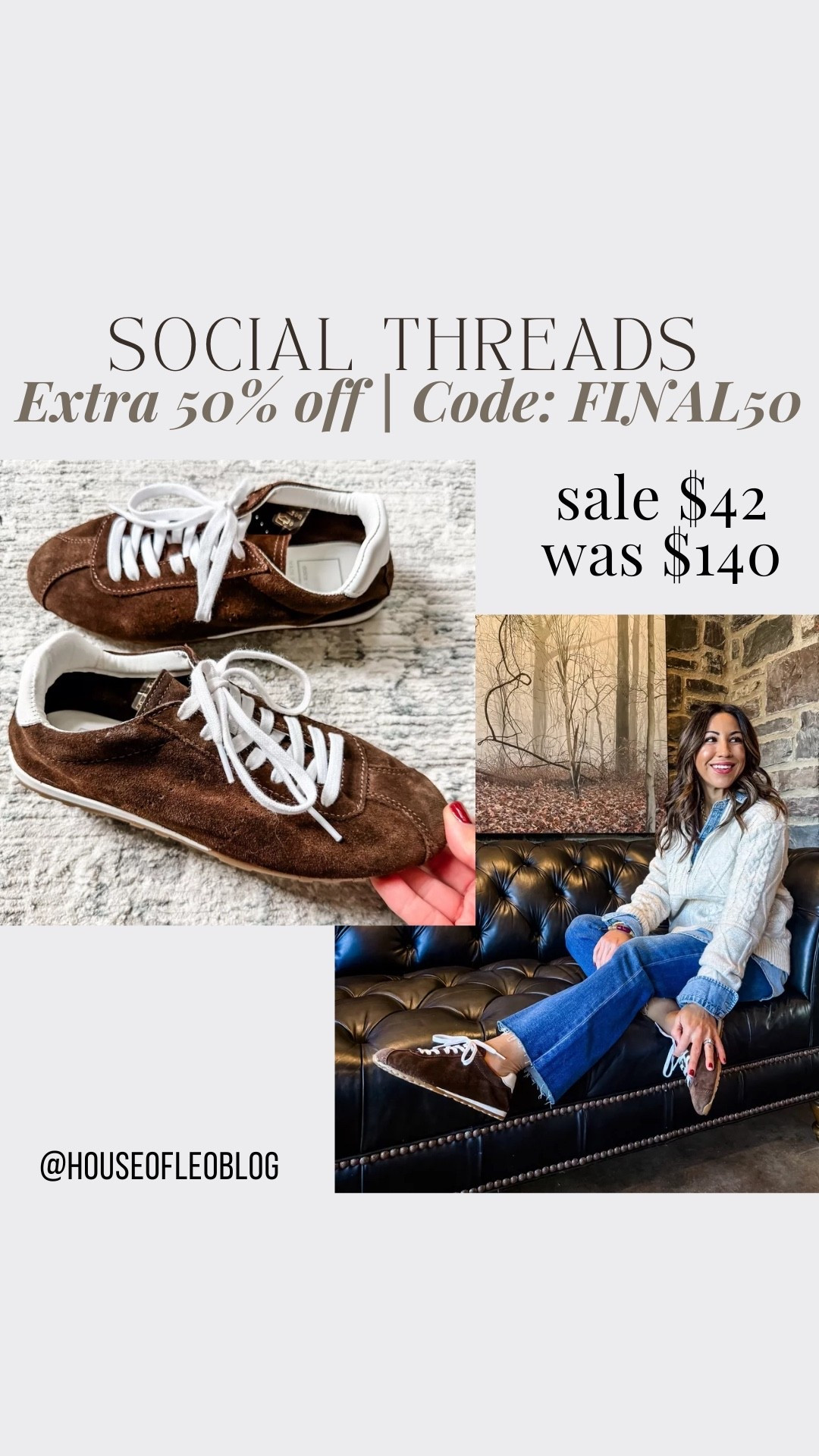 Code final50. Brown sneakers TTS.

#LTKFindsUnder50 #LTKSaleAlert #LTKOver40
