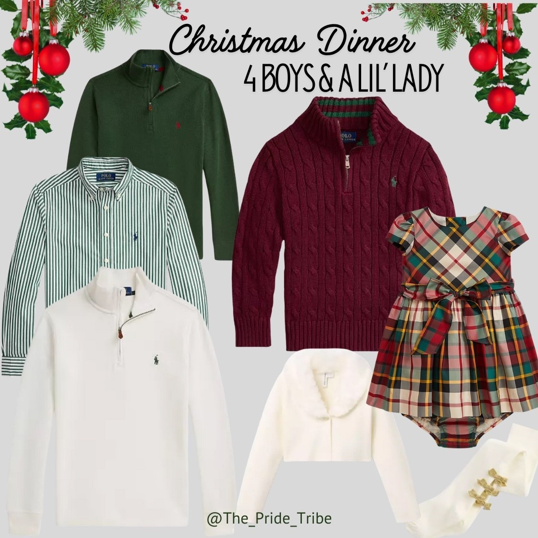 Kids. Christmas Dinner OOTN. Boy mom. Ralph Lauren. Polo. Half quarter zip boys. Little girls Christmas dress. SALE  

#LTKKids #LTKGiftGuide #LTKHoliday