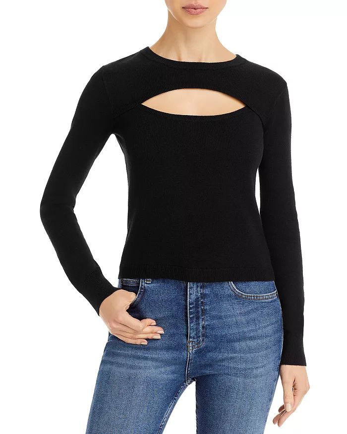 Cut Out Cropped Crewneck Top - 100% Exclusive | Bloomingdale's (US)