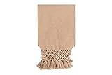 Creative Co-Op 50" L x 60" W Woven Cotton Crochet & Fringe Throw, Putty | Amazon (US)
