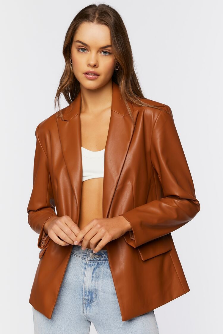 Faux Leather Blazer | Forever 21 (US)