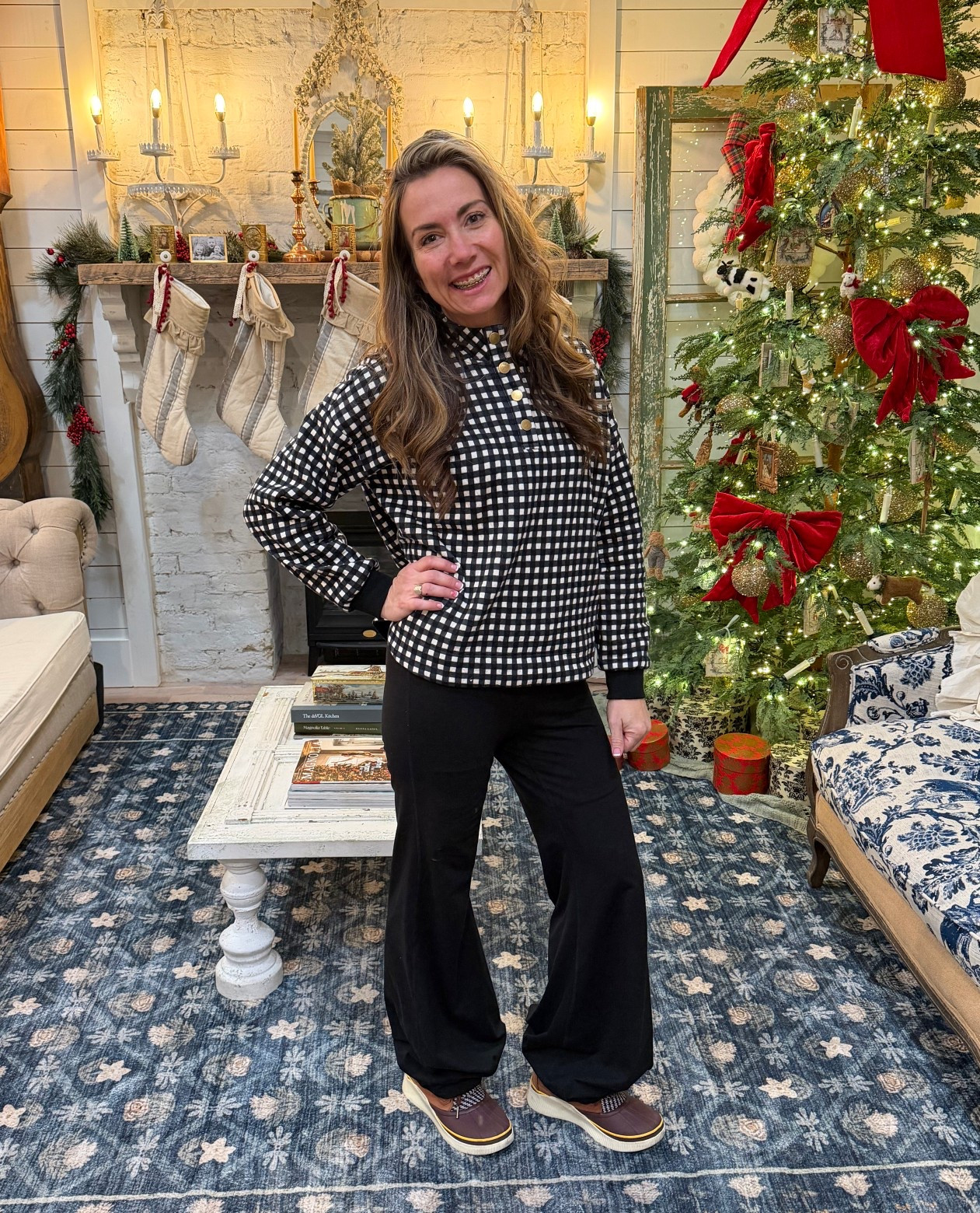 Cozy clothes all day everyday! Gingham sweater is from our shop Jami Ray Vintage and I paired it with some super cozy pants from free people and my favorite Sorel boots.  

#LTKActive #LTKHoliday #LTKGiftGuide