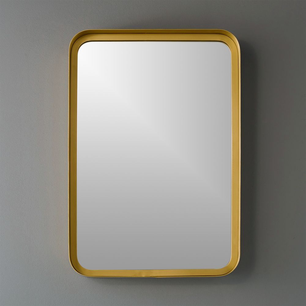 16"x24.5" croft brass wall mirror | CB2