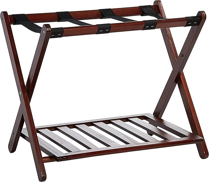 Casual Home Luggage Rack, Walnut, Solid Wood | Amazon (US)