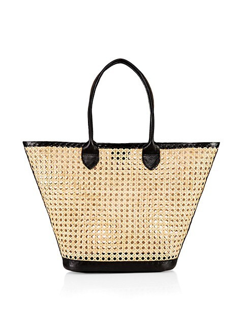 Valeria Rattan &amp; Leather Tote | Saks Fifth Avenue